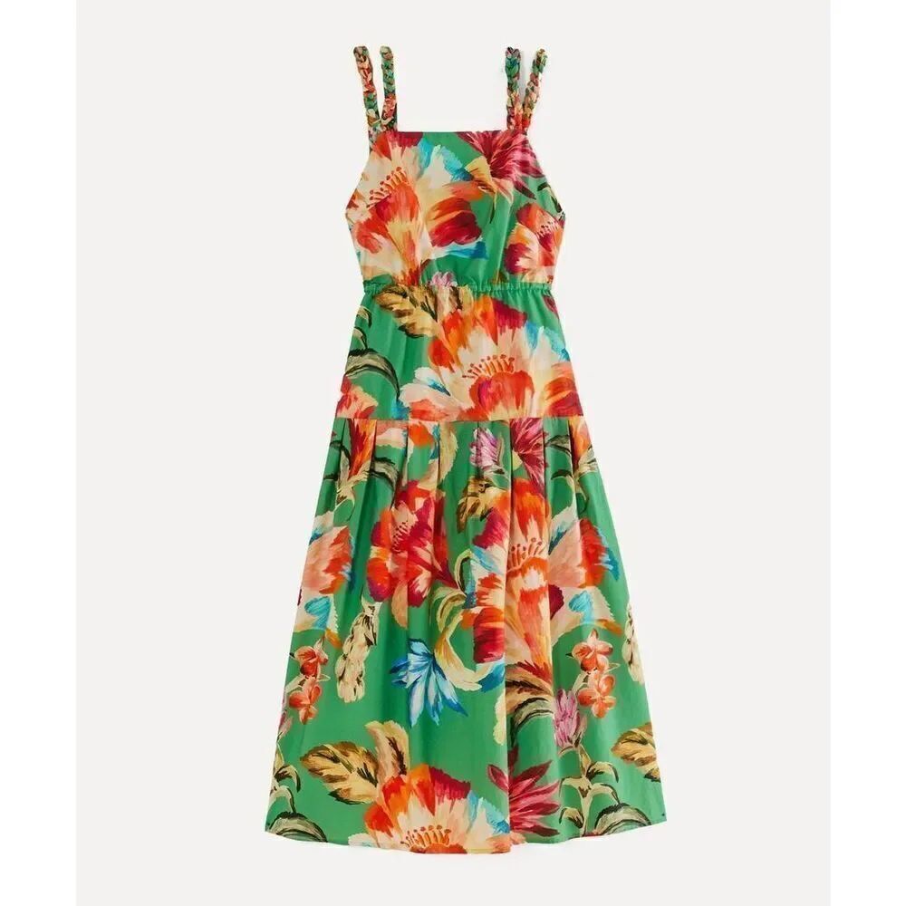 Farm Rio Women's Multicolor Tropicart Floral Sleeveless Midi Dress Large NWT